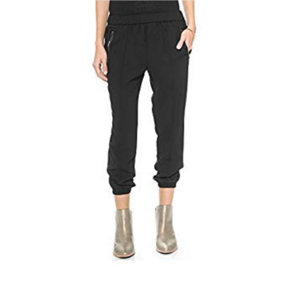 Joie Black Charlet Crepe Jogger Pants Medium New